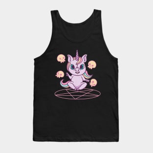 Summon Your Magic: Unleash the Power of Cute with Unicorn and Skulls! Tank Top